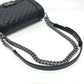 CHANEL A67086 Boy Chanel 25" Shoulder Bag in Caviar Leather with Chain and Silver Hardware, Black