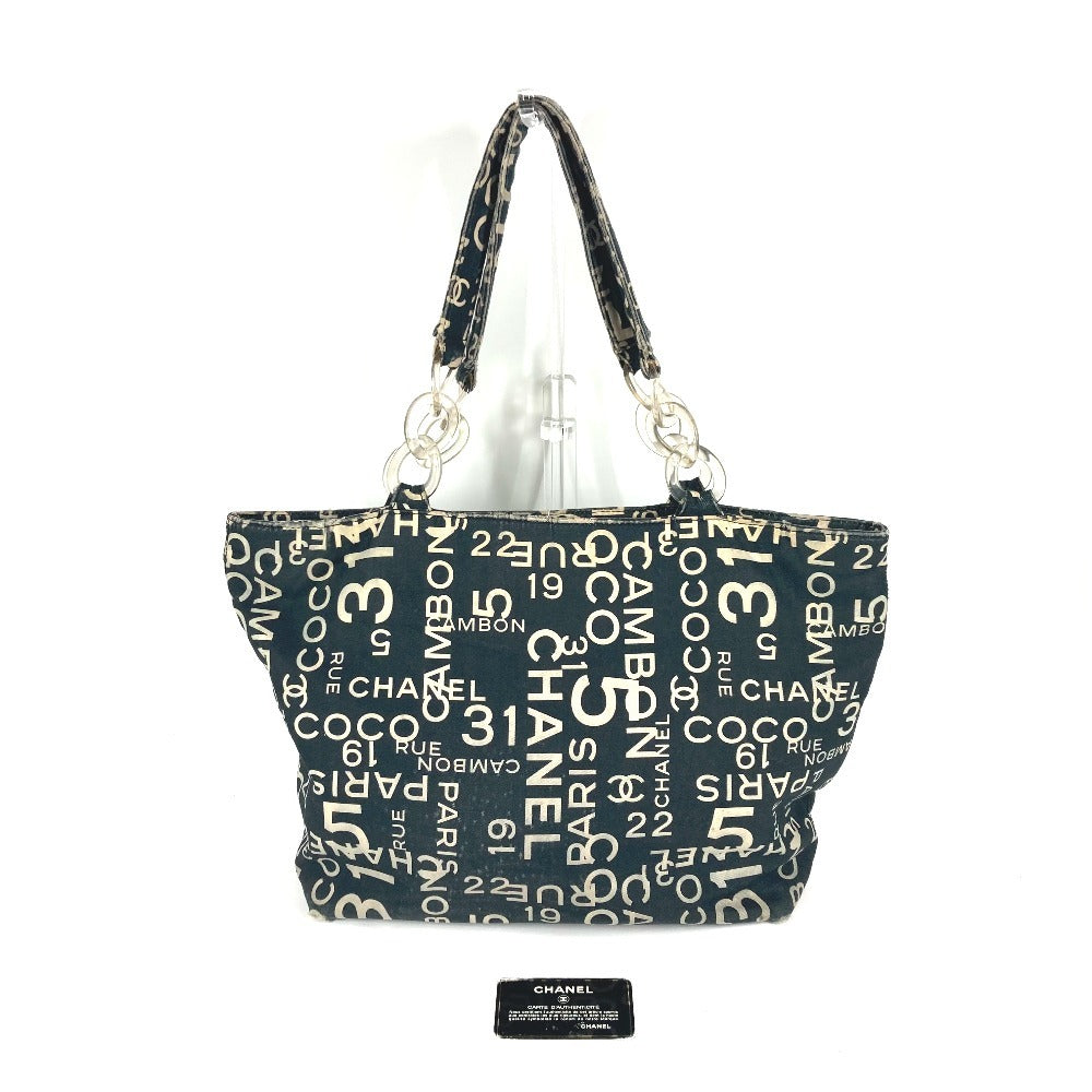 CHANEL プレスチックチェーン バイシーライン カバン ショルダーバッグ 肩掛け トートバッグ キャンバス レディース ブラック - brandshop-reference