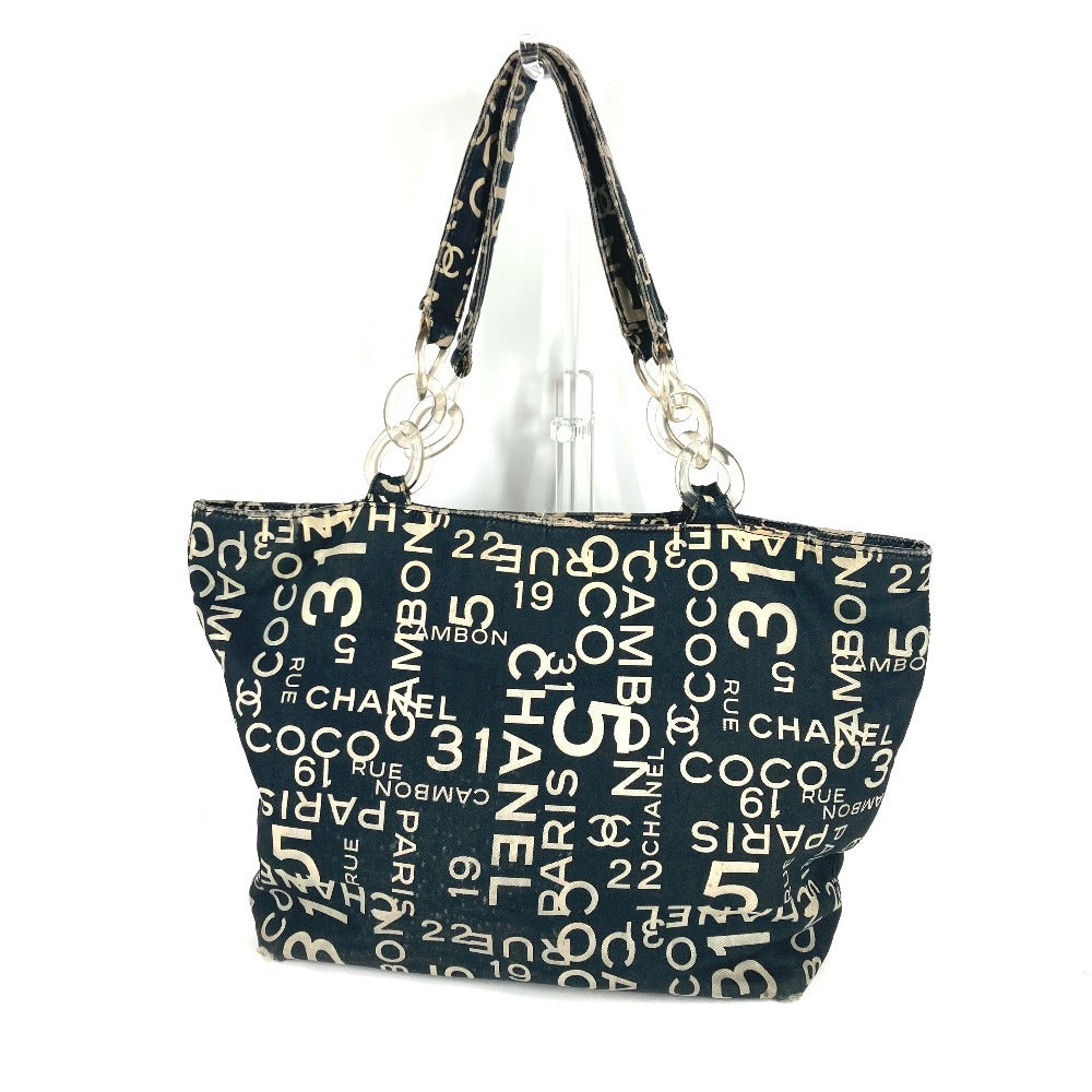 CHANEL プレスチックチェーン バイシーライン カバン ショルダーバッグ 肩掛け トートバッグ キャンバス レディース ブラック - brandshop-reference