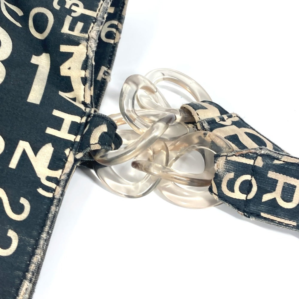 CHANEL プレスチックチェーン バイシーライン カバン ショルダーバッグ 肩掛け トートバッグ キャンバス レディース ブラック - brandshop-reference