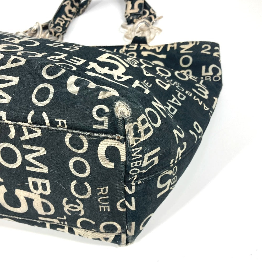 CHANEL プレスチックチェーン バイシーライン カバン ショルダーバッグ 肩掛け トートバッグ キャンバス レディース ブラック - brandshop-reference