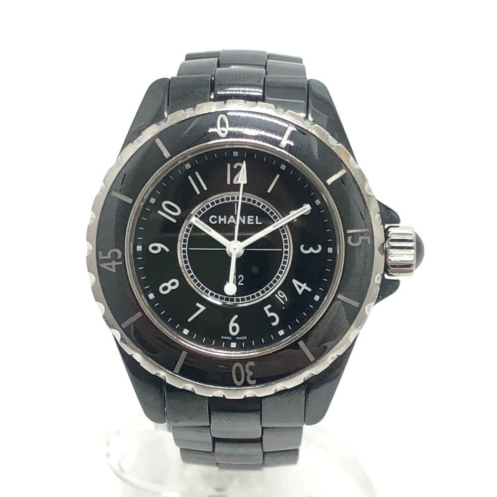 CHANEL H0682 J12 クォーツ ウォッチ デイト ラウンドフェイス 33MM 腕時計 セラミック レディース ブラック