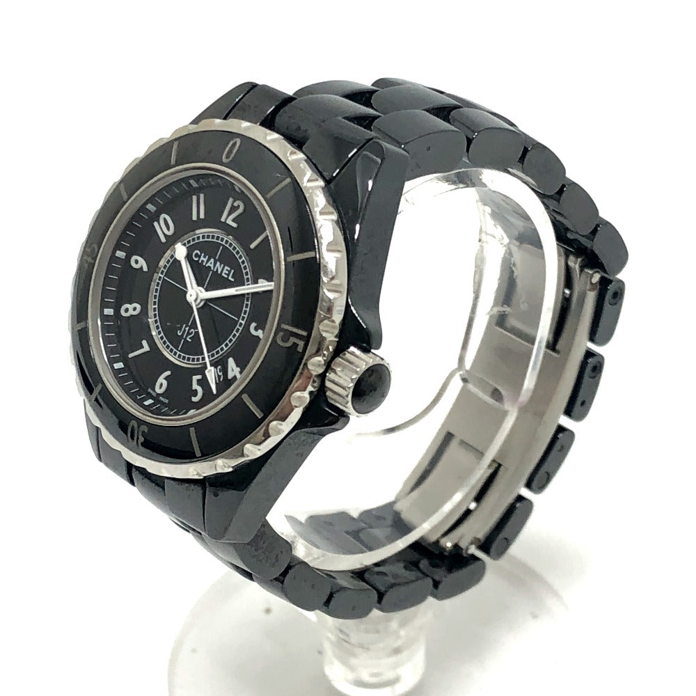 CHANEL H0682 J12 クォーツ ウォッチ デイト ラウンドフェイス 33MM 腕時計 セラミック レディース ブラック