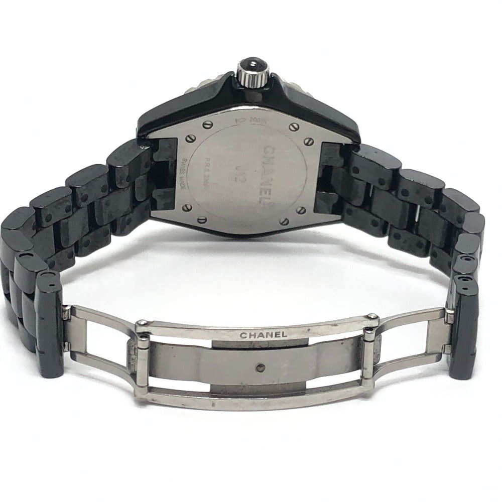 CHANEL H0682 J12 クォーツ ウォッチ デイト ラウンドフェイス 33MM 腕時計 セラミック レディース ブラック