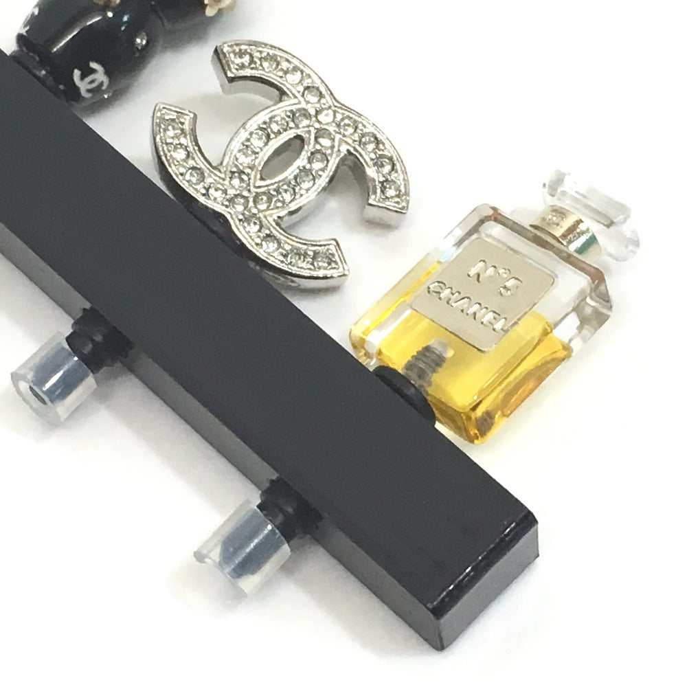 CHANEL Shanghai Collection Earphone Jack 3-Piece Set with Strap, Plastic, Unisex, Black