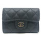 CHANEL AP0222 CC Mark Matelasse Classic Leather accessories, 4-piece set Key Case Caviar Leather Black Used
