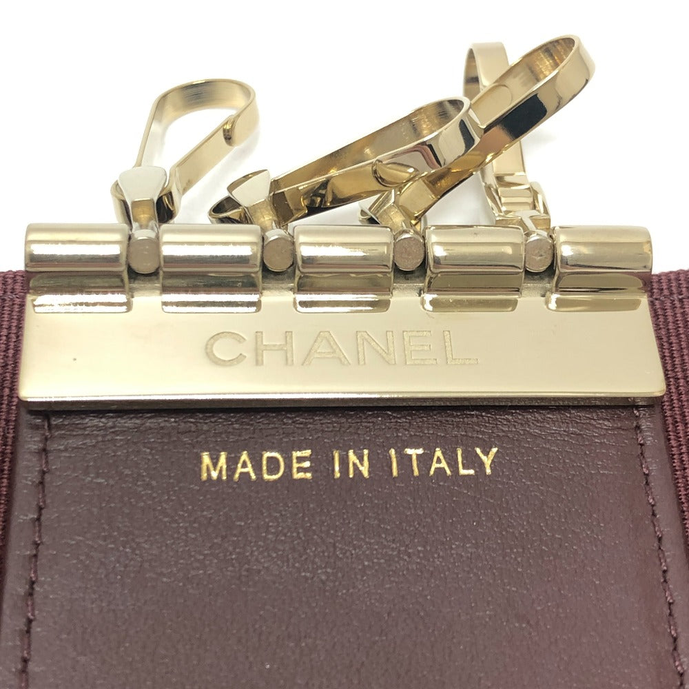 CHANEL AP0222 CC Mark Matelasse Classic Leather accessories, 4-piece set Key Case Caviar Leather Black Used