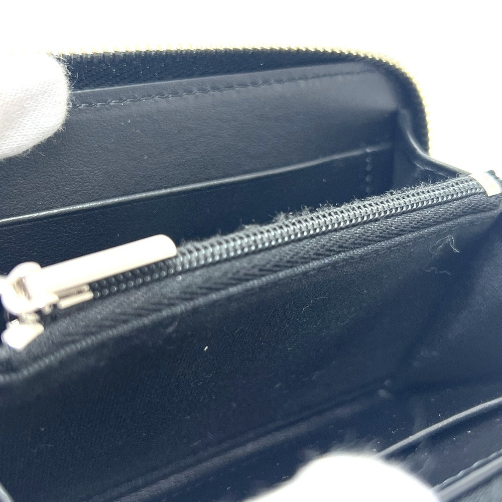 CHANEL AP3728 マトラッセ スターココマーク ラウンド コインケース コンパクトウォレット 2つ折り財布 キャビアスキン レディース ブラック