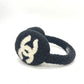 CHANEL 25B Deconstructed Coco Mark Bicolor Apparel Accessory Earmuffs Fur Women's Black