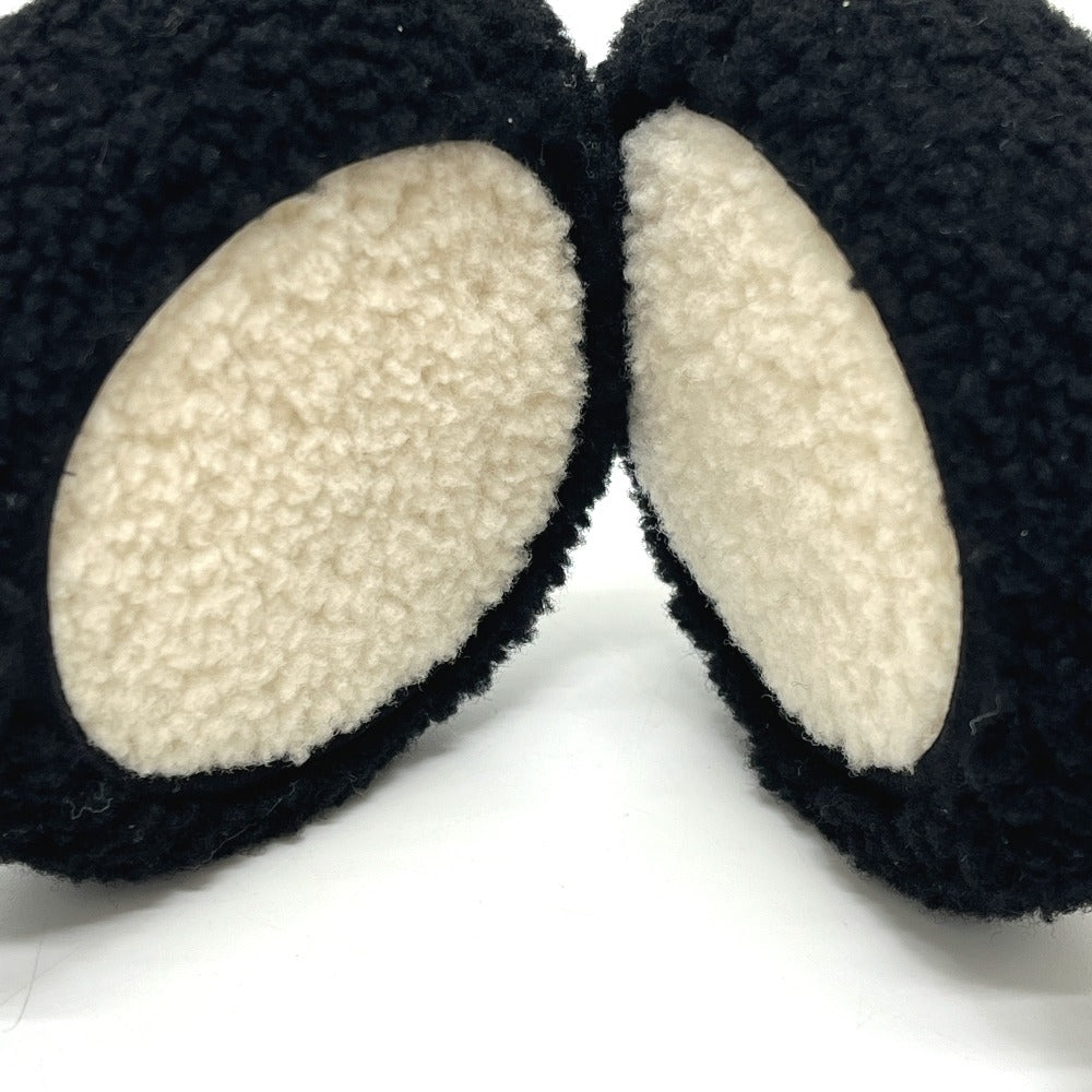 CHANEL 25B Deconstructed Coco Mark Bicolor Apparel Accessory Earmuffs Fur Women's Black