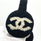CHANEL 25B Deconstructed Coco Mark Bicolor Apparel Accessory Earmuffs Fur Women's Black