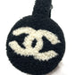 CHANEL 25B Deconstructed Coco Mark Bicolor Apparel Accessory Earmuffs Fur Women's Black