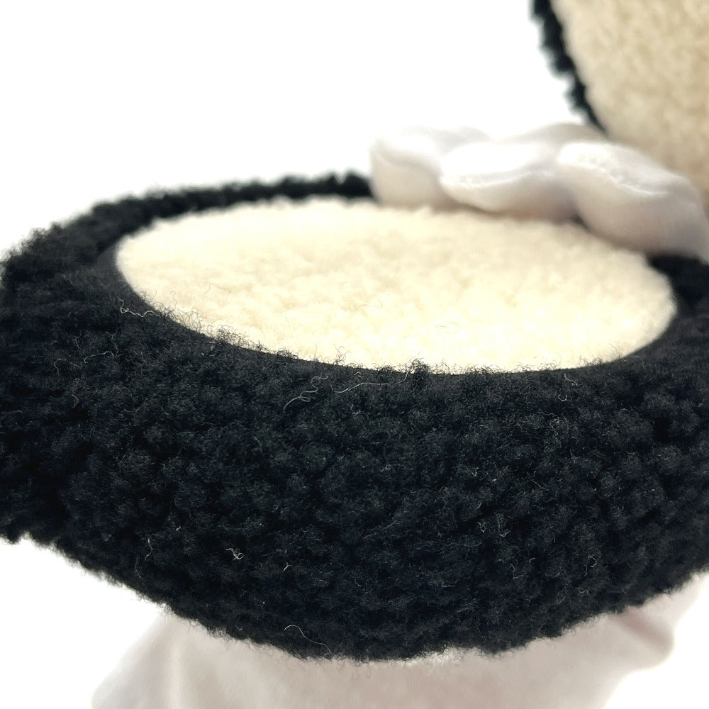 CHANEL 25B Deconstructed Coco Mark Bicolor Apparel Accessory Earmuffs Fur Women's Black
