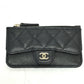 CHANEL AP2570 フラグメントケース ココマーク マトラッセ クラシック ジップ カードケース 財布 小銭入れ コインケース キャビアスキン レディース ブラック