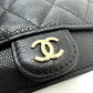 CHANEL AP2570 フラグメントケース ココマーク マトラッセ クラシック ジップ カードケース 財布 小銭入れ コインケース キャビアスキン レディース ブラック