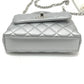 CHANEL Matelasse Coco handle Extra Mini 2-Way Bag Hand Bag Caviar Leather Silver Used