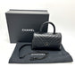 CHANEL Chevron V-Stitch Coco Handle XS So Black 2-Way Bag Shoulder Bag Handbag Caviar Skin Women's Black