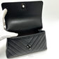 CHANEL Chevron V-Stitch Coco Handle XS So Black 2-Way Bag Shoulder Bag Handbag Caviar Skin Women's Black