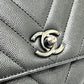 CHANEL Chevron V-Stitch Coco Handle XS So Black 2-Way Bag Shoulder Bag Handbag Caviar Skin Women's Black