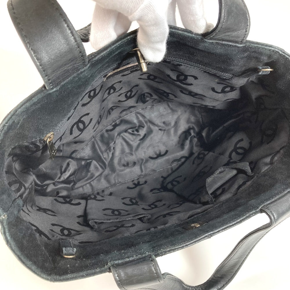 CHANEL マトラッセ キルティング CC ココマーク ターンロック ショルダーバッグ 肩掛け カバン 2WAYバッグ 斜め掛け トートバッグ スエード レディース ブラック - brandshop-reference