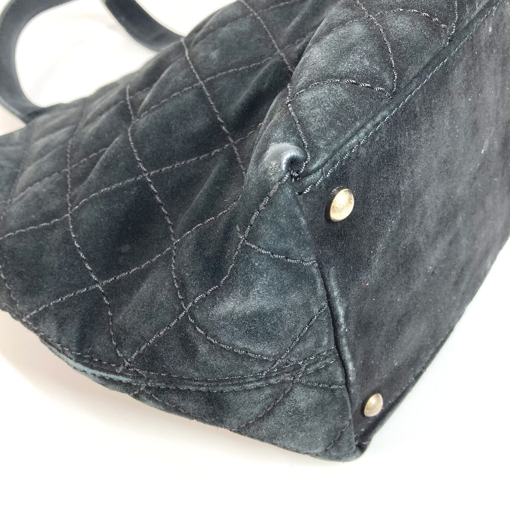 CHANEL マトラッセ キルティング CC ココマーク ターンロック ショルダーバッグ 肩掛け カバン 2WAYバッグ 斜め掛け トートバッグ スエード レディース ブラック - brandshop-reference