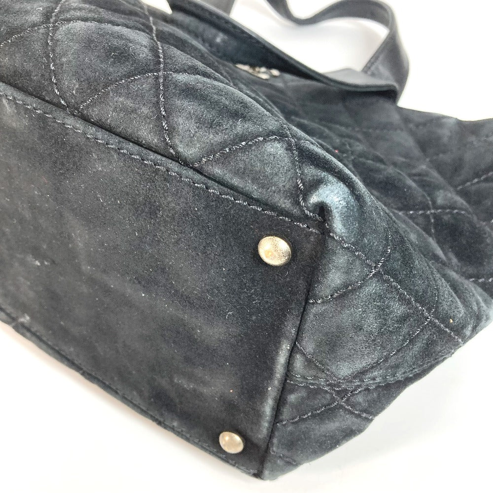 CHANEL マトラッセ キルティング CC ココマーク ターンロック ショルダーバッグ 肩掛け カバン 2WAYバッグ 斜め掛け トートバッグ スエード レディース ブラック - brandshop-reference