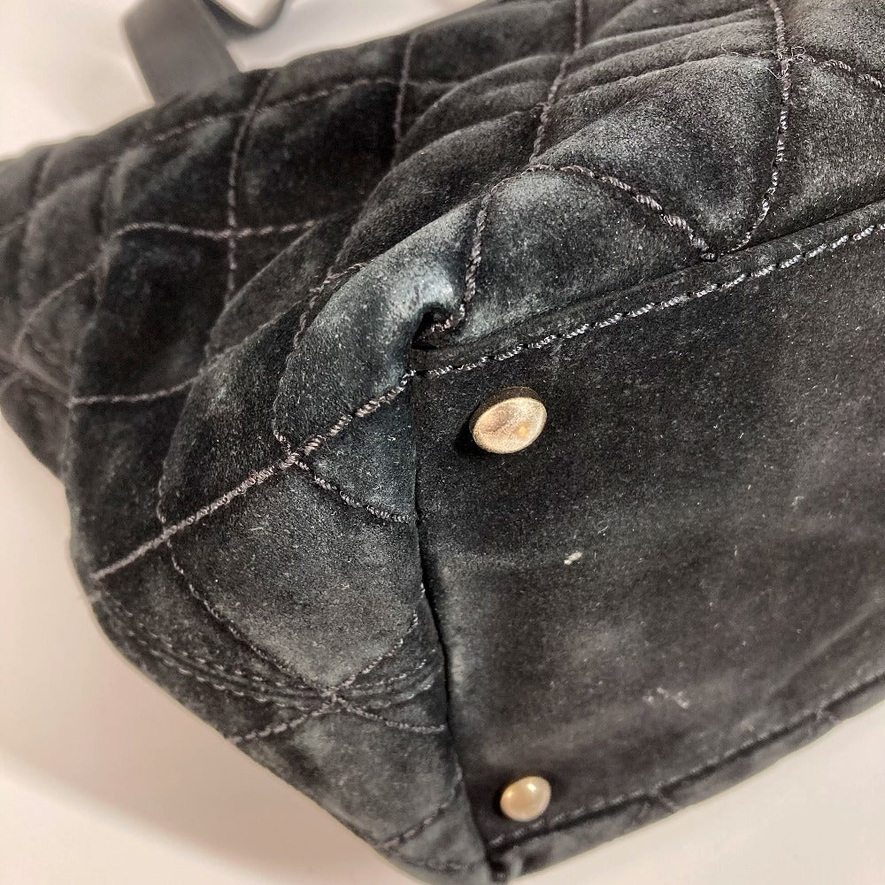 CHANEL マトラッセ キルティング CC ココマーク ターンロック ショルダーバッグ 肩掛け カバン 2WAYバッグ 斜め掛け トートバッグ スエード レディース ブラック - brandshop-reference