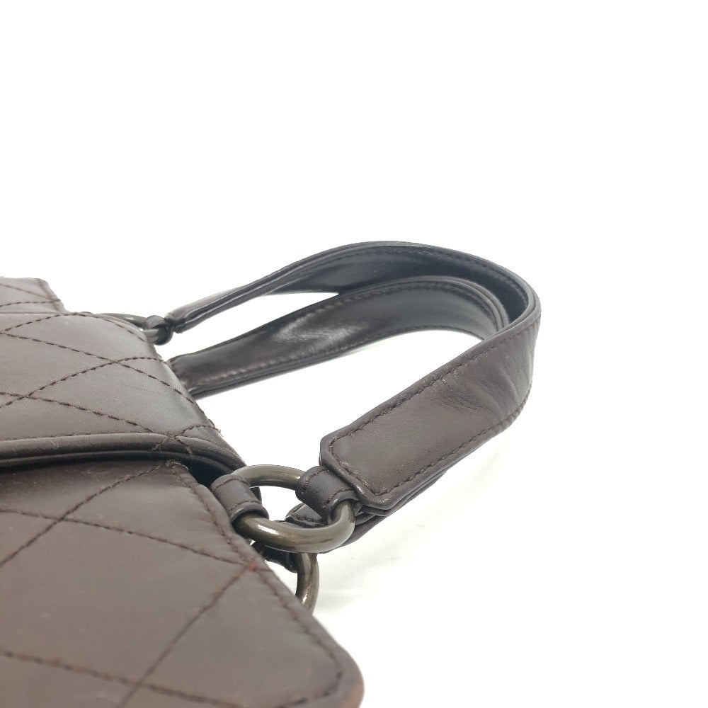 CHANEL Matelasse Turn lock Handbag Bag Backpack Hand Bag Calfskin Brown Used