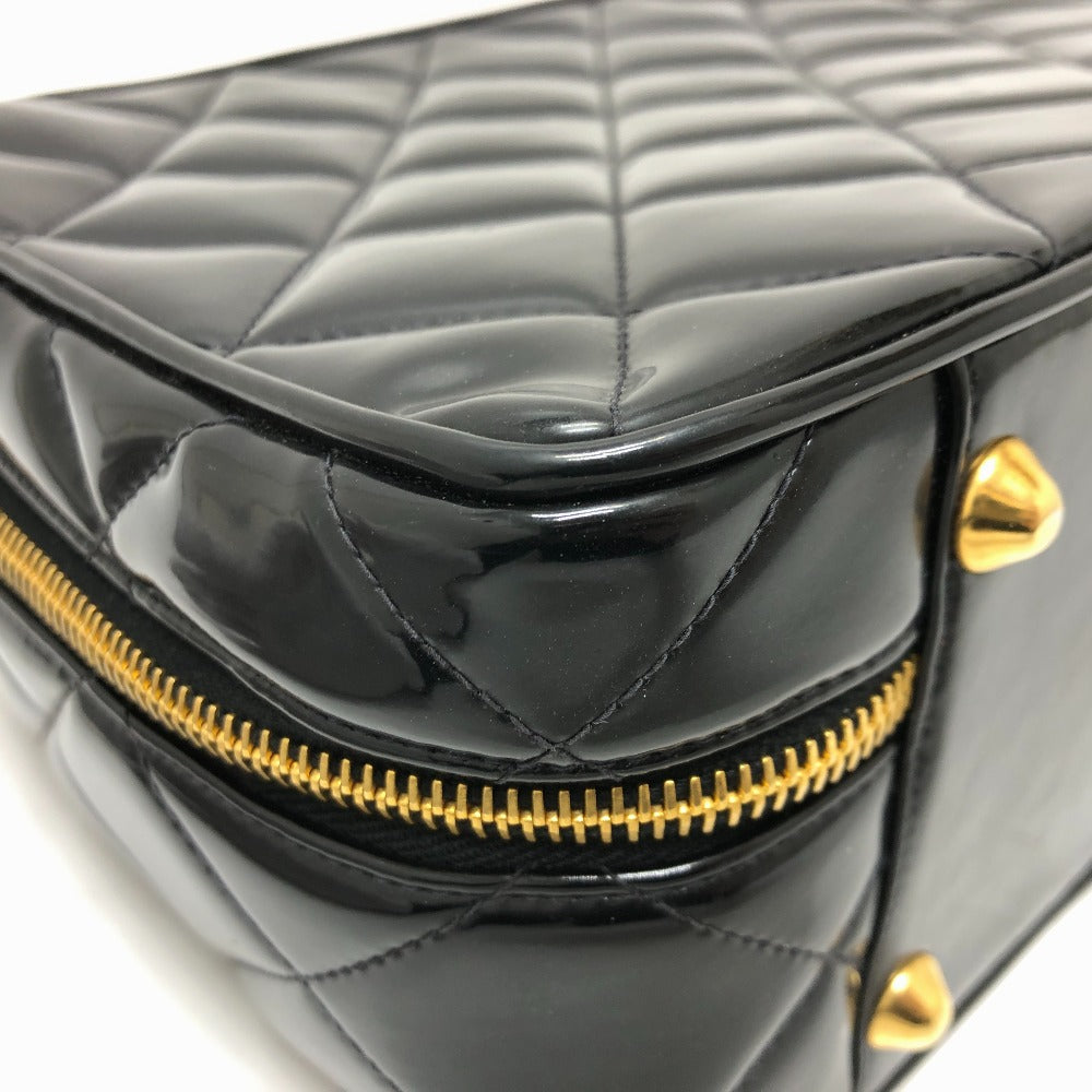 CHANEL マトラッセ  バニティ 2WAY カバン 肩掛け 斜め掛け ハンドバッグ エナメル レディース ブラック - brandshop-reference
