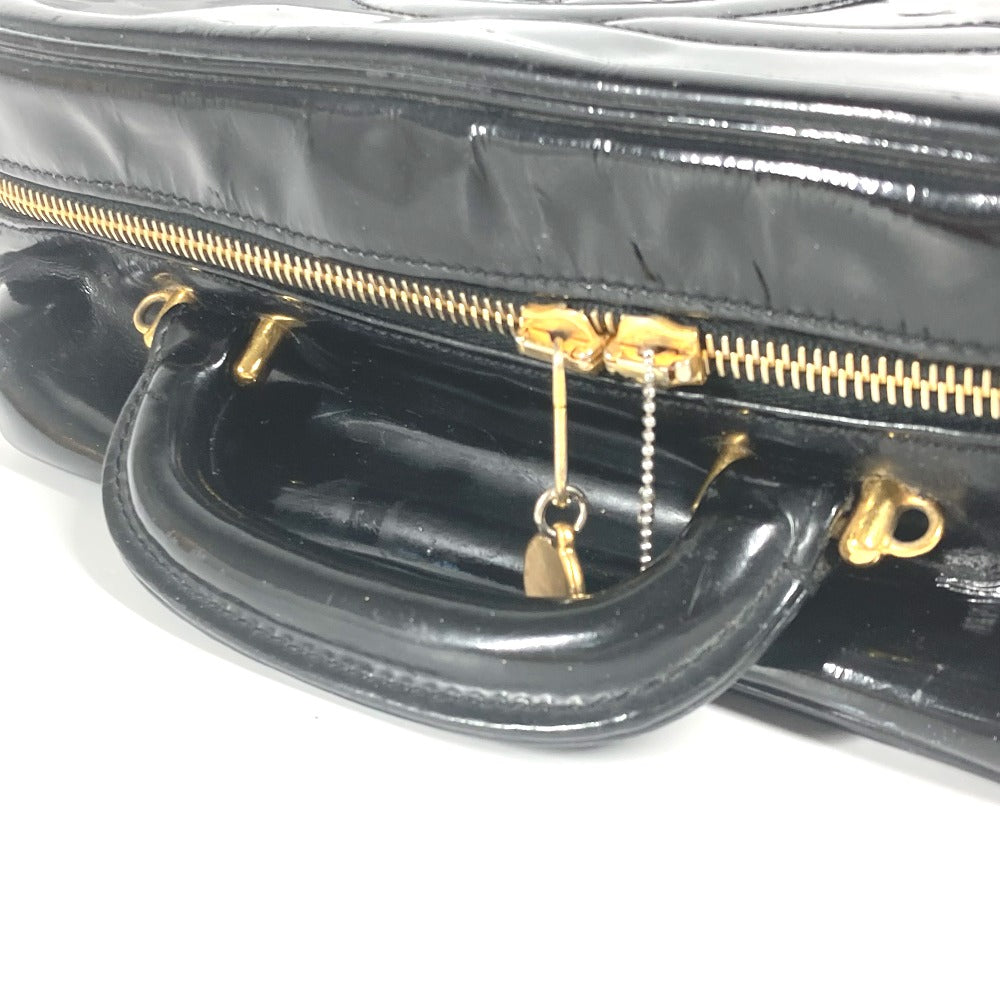 CHANEL วินเทจ CC โคโค่ มาร์ค กระเป๋าถือ กระเป๋าเครื่องสำอาง หนังแก้ว สีดำ สำหรับผู้หญิง
