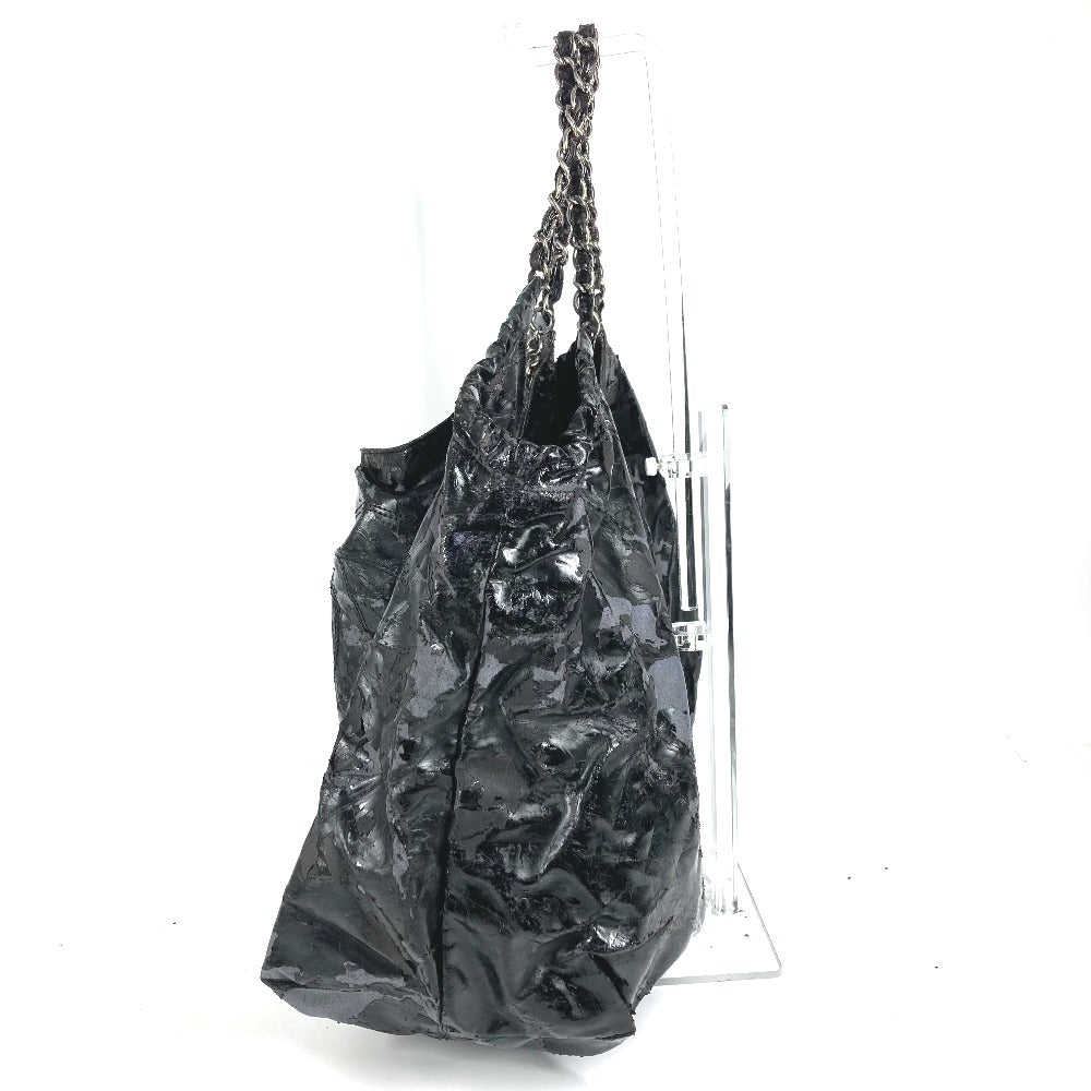 CHANEL ココカバスPM カバン 肩掛けチェーンショルダーバッグ トートバッグ パテントレザー レディース ブラック ブラック - brandshop-reference