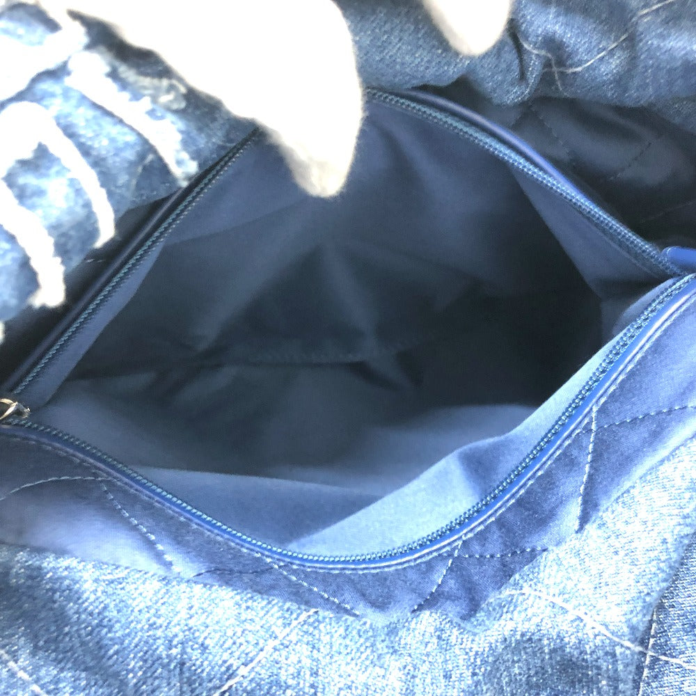 CHANEL AS3260 24A CHANEL22 ロゴパッチワーク ショルダーバック 肩掛けバック 斜め掛けバッグ ショルダーバッグ デニム レディース ブルー - brandshop-reference