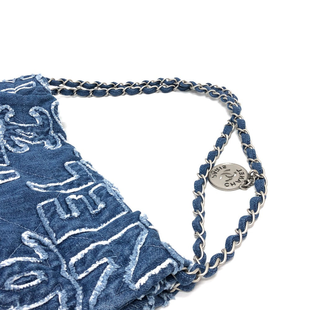CHANEL AS3260 24A CHANEL22 ロゴパッチワーク ショルダーバック 肩掛けバック 斜め掛けバッグ ショルダーバッグ デニム レディース ブルー - brandshop-reference