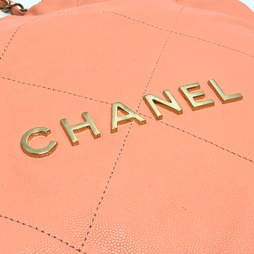 CHANEL AS3260 マトラッセ シャネル22 スモール カバン ハンドバッグ チェーン ショルダーバッグ キャビアスキン レディース コーラルピンク ピンク