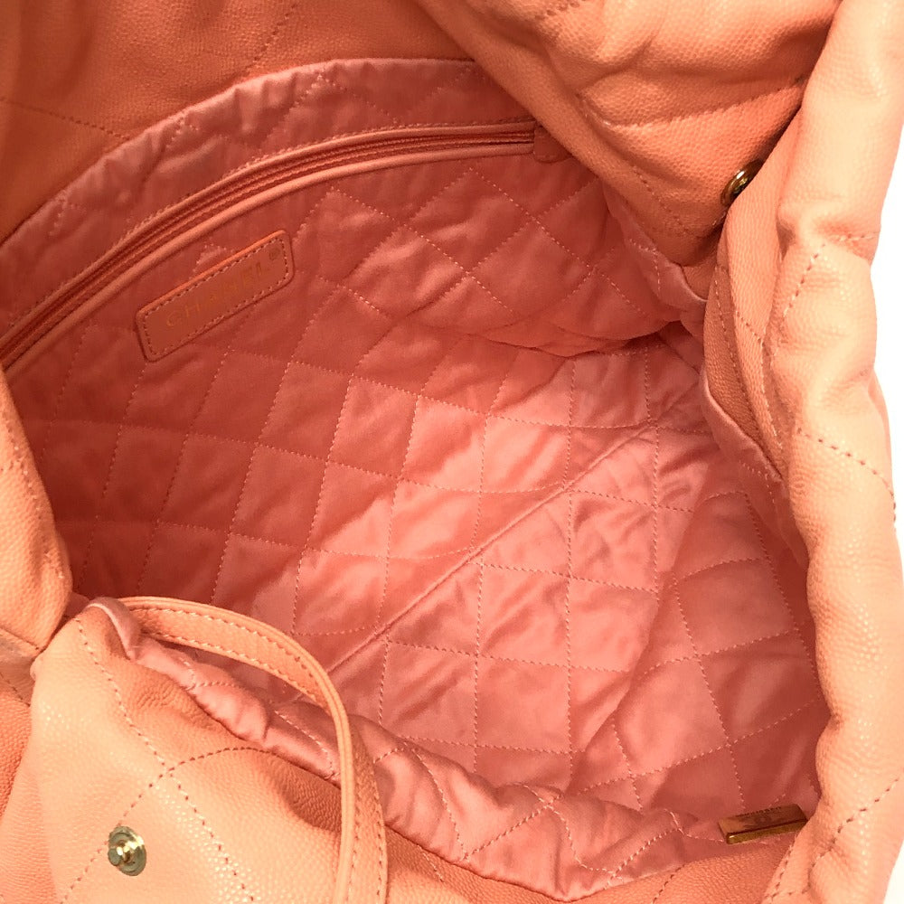 CHANEL AS3260 マトラッセ シャネル22 スモール カバン ハンドバッグ チェーン ショルダーバッグ キャビアスキン レディース コーラルピンク ピンク