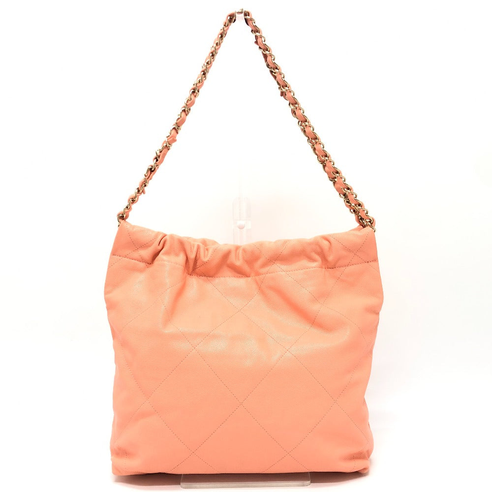 CHANEL AS3260 マトラッセ シャネル22 スモール カバン ハンドバッグ チェーン ショルダーバッグ キャビアスキン レディース コーラルピンク ピンク