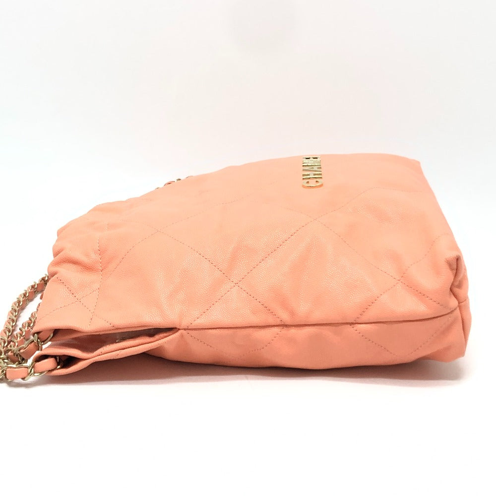 CHANEL AS3260 マトラッセ シャネル22 スモール カバン ハンドバッグ チェーン ショルダーバッグ キャビアスキン レディース コーラルピンク ピンク