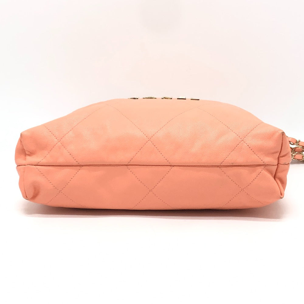CHANEL AS3260 マトラッセ シャネル22 スモール カバン ハンドバッグ チェーン ショルダーバッグ キャビアスキン レディース コーラルピンク ピンク
