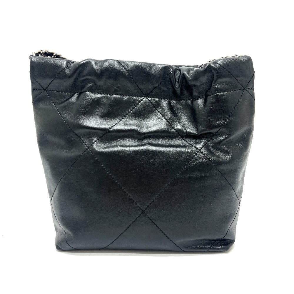 CHANEL AS3980 ชาแนล 22 มินิ 2WAY กระเป๋าสะพายหนังโซ่ ฮาร์ดแวร์สีเงินสีดำ