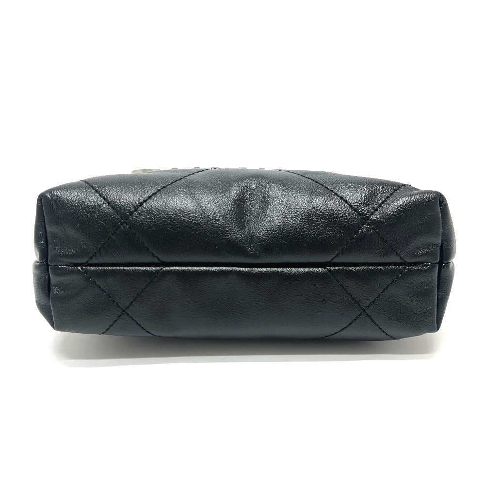 CHANEL AS3980 シャネル22 ミニ 2WAY チェーン カバン ショルダーバッグ レザー レディース SV金具 ブラック