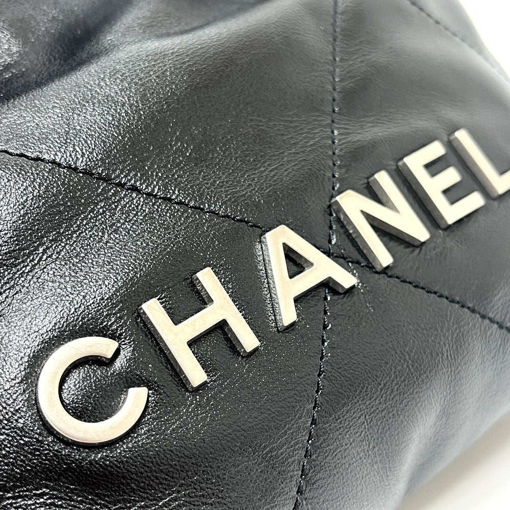 CHANEL AS3980 シャネル22 ミニ 2WAY チェーン カバン ショルダーバッグ レザー レディース SV金具 ブラック