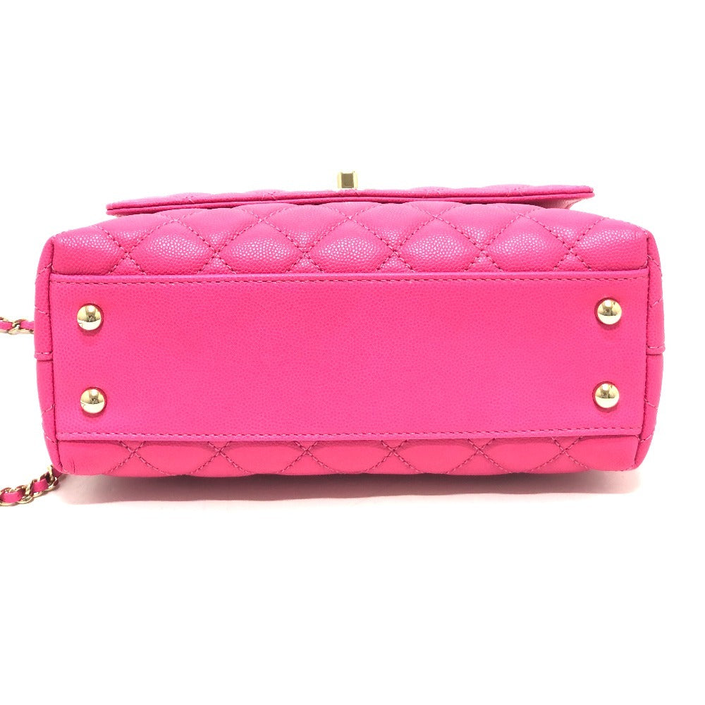 CHANEL A92990 マトラッセ ココハンドル カバン 2WAY ショルダーバッグ 斜め掛け 肩掛け ハンドバッグ キャビアスキン レディース ピンク - brandshop-reference