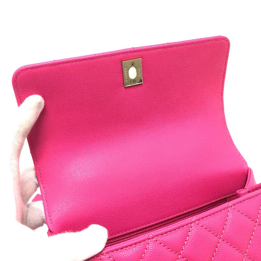 CHANEL A92990 マトラッセ ココハンドル カバン 2WAY ショルダーバッグ 斜め掛け 肩掛け ハンドバッグ キャビアスキン レディース ピンク - brandshop-reference