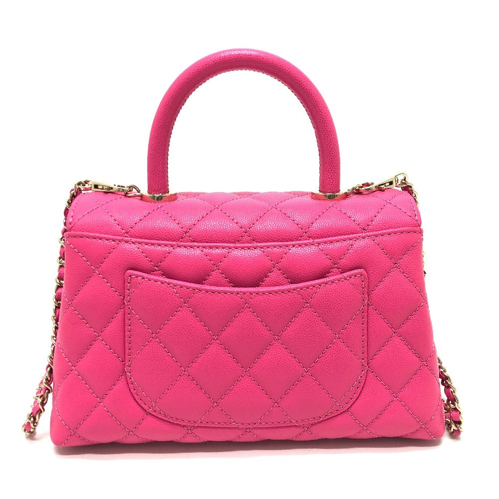 CHANEL A92990 マトラッセ ココハンドル カバン 2WAY ショルダーバッグ 斜め掛け 肩掛け ハンドバッグ キャビアスキン レディース ピンク - brandshop-reference
