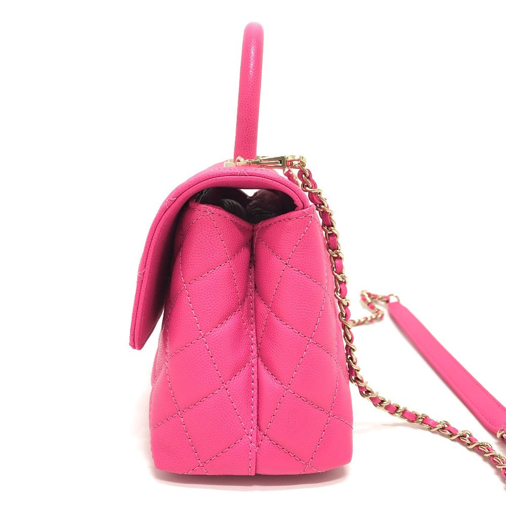 CHANEL A92990 マトラッセ ココハンドル カバン 2WAY ショルダーバッグ 斜め掛け 肩掛け ハンドバッグ キャビアスキン レディース ピンク - brandshop-reference