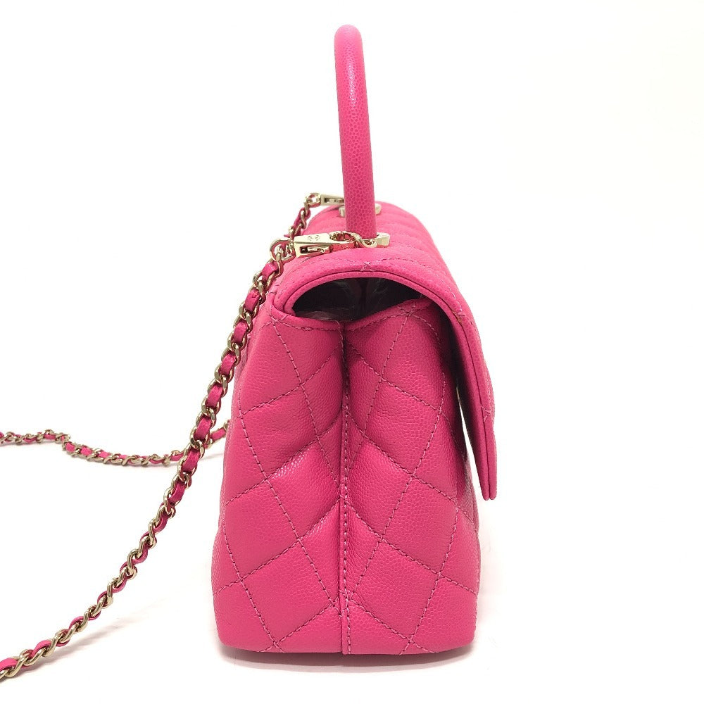 CHANEL A92990 マトラッセ ココハンドル カバン 2WAY ショルダーバッグ 斜め掛け 肩掛け ハンドバッグ キャビアスキン レディース ピンク - brandshop-reference
