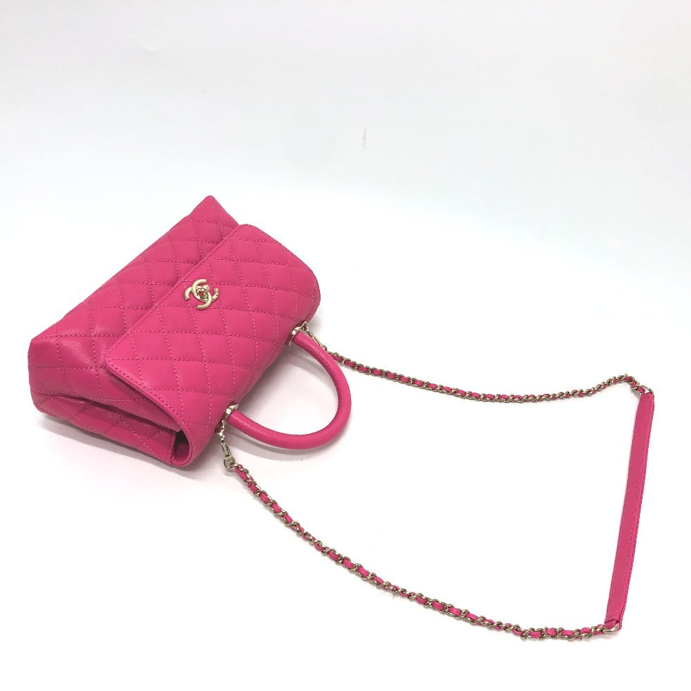 CHANEL A92990 マトラッセ ココハンドル カバン 2WAY ショルダーバッグ 斜め掛け 肩掛け ハンドバッグ キャビアスキン レディース ピンク - brandshop-reference