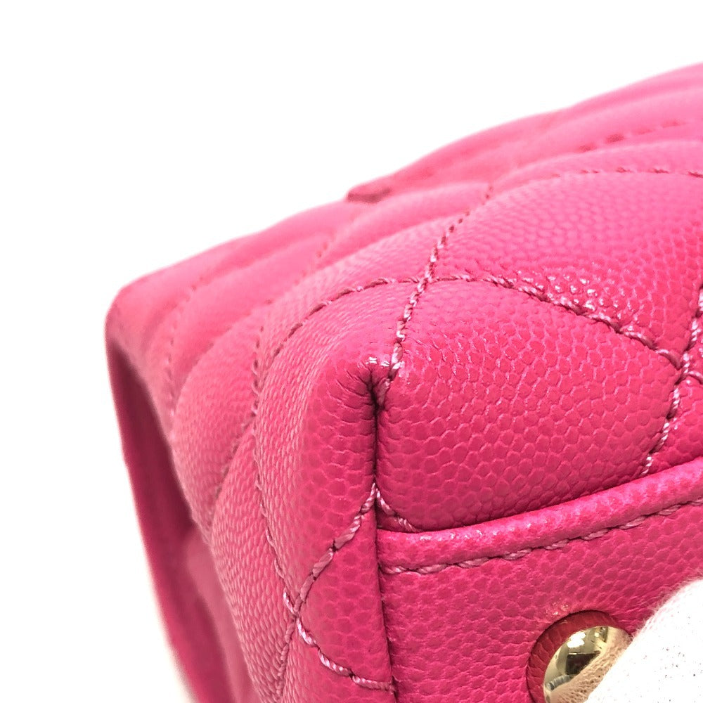 CHANEL A92990 マトラッセ ココハンドル カバン 2WAY ショルダーバッグ 斜め掛け 肩掛け ハンドバッグ キャビアスキン レディース ピンク - brandshop-reference