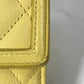 CHANEL Long Wallet, Filigree CC Coco Mark, Bifold, Caviar Leather, Yellow, Women's