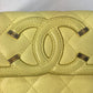 CHANEL Long Wallet, Filigree CC Coco Mark, Bifold, Caviar Leather, Yellow, Women's